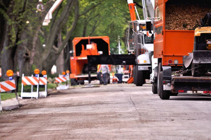 tree service trucks in anderson indiana working residential tree service